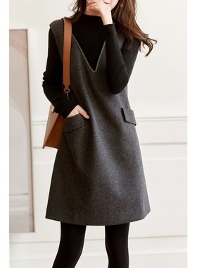 柜台正品Armloas 2024秋冬女性修身Look灰色羊毛无袖背心连衣裙