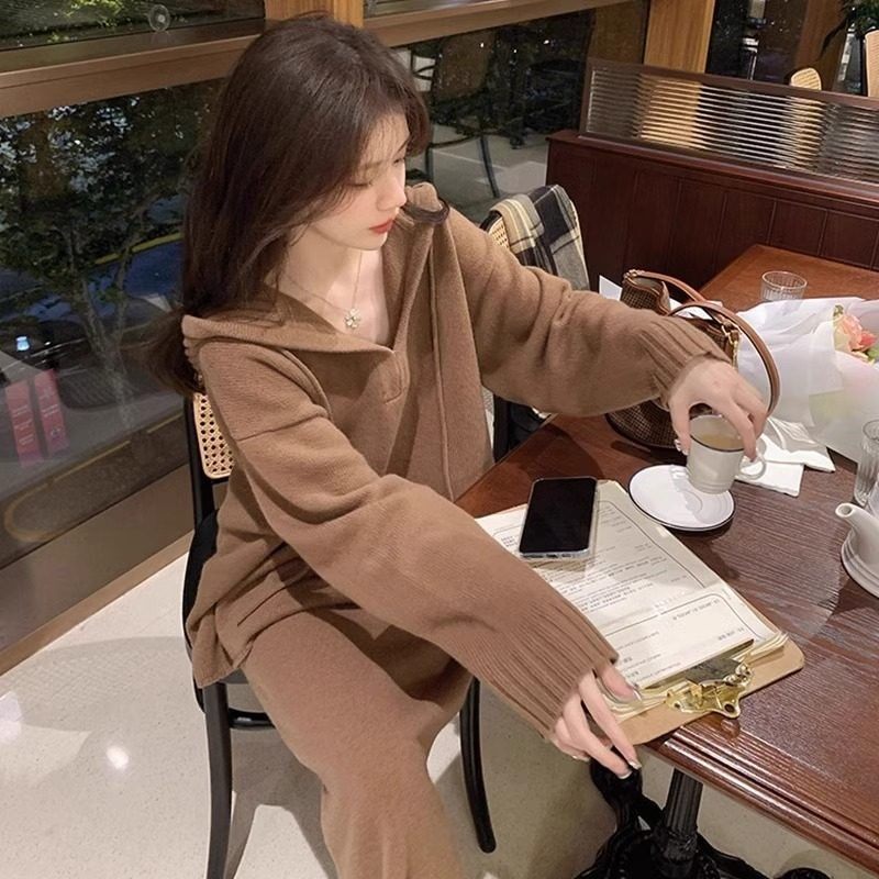 欧洲站韩系百搭休闲套装裙子秋冬季新款连帽针织衫半身裙两件套女,女装/女士精品,时尚套装,淘宝优惠券,粉丝福利购,淘宝优惠卷