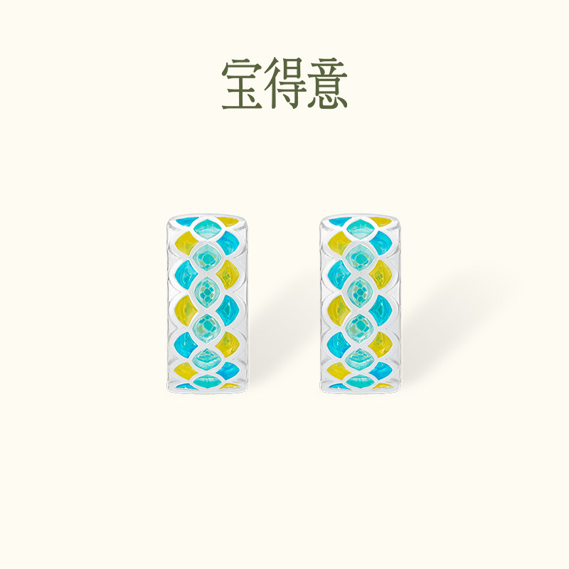 宝得意玲珑通透系列空窗鎏彩耳圈耳环高级感轻奢女生日礼物新款
