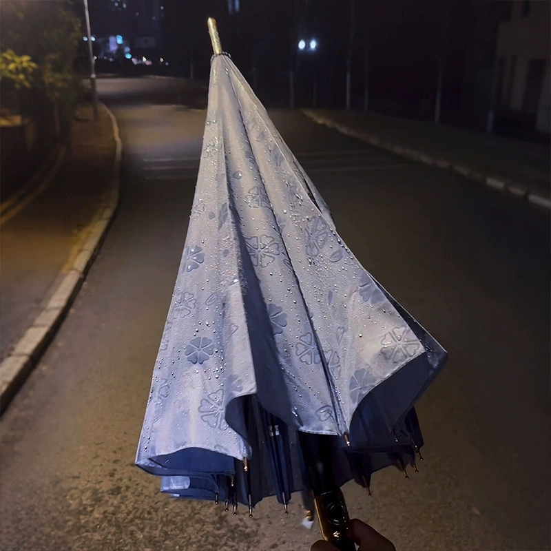 遇水开花雨伞变色加大加厚长柄2025新款ins风高颜值女生晴雨两用