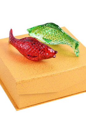 水晶鱼招财摆件琉璃鱼 年年有余家居客厅小装饰品