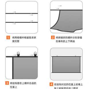 100英寸贴墙免打孔投促 速发厂投影幕布家用壁挂抗光金属幕布60