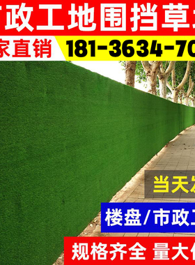 速发工地草挡围坪布人工假草皮网绿色塑料地工户外毯程围栏墙绿化