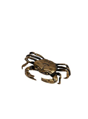 黄铜螃蟹摆件 实心仿古客厅家居创意桌面装饰品生日礼物开业礼品