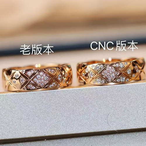 高版本菱格纹戒指女玫瑰金