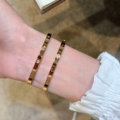 高版 手镯女玫瑰金小众设计网红ins镶钻高级感轻奢百搭手环 本窄版