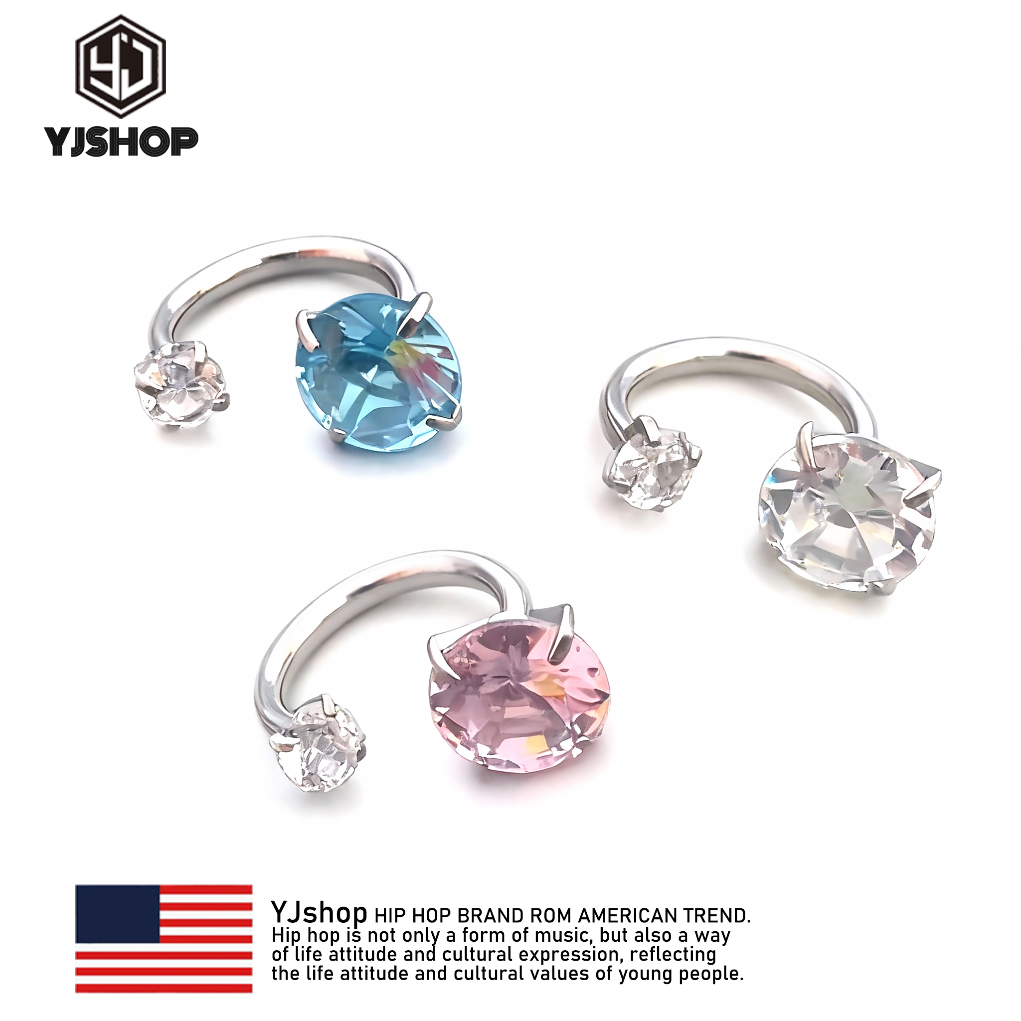 钛合金F136莫桑石耳钉