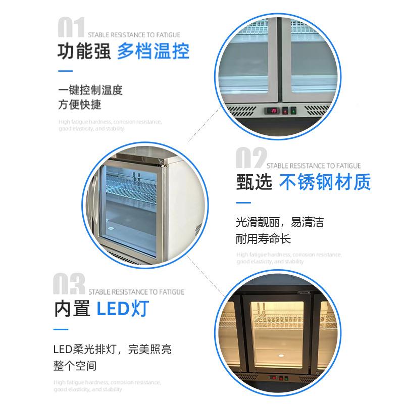双门台冷藏柜商吧用啤酒柜立式冰箱冷柜市RTI饮柜料超玻璃保鲜厂