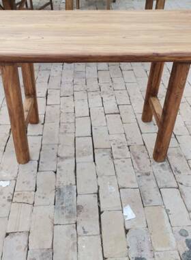 A391501L老客榆木板喝茶桌子新中式家用实餐桌茶几木书房厅电脑桌