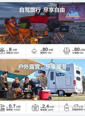 W电小二1000PRO12户外电源500大功率大SWC容量220V快充急露营应备