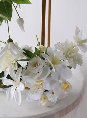 蝴桌花清END新摆件白色兰壁挂轻奢花蝶艺客厅装置饰花架西式婚礼