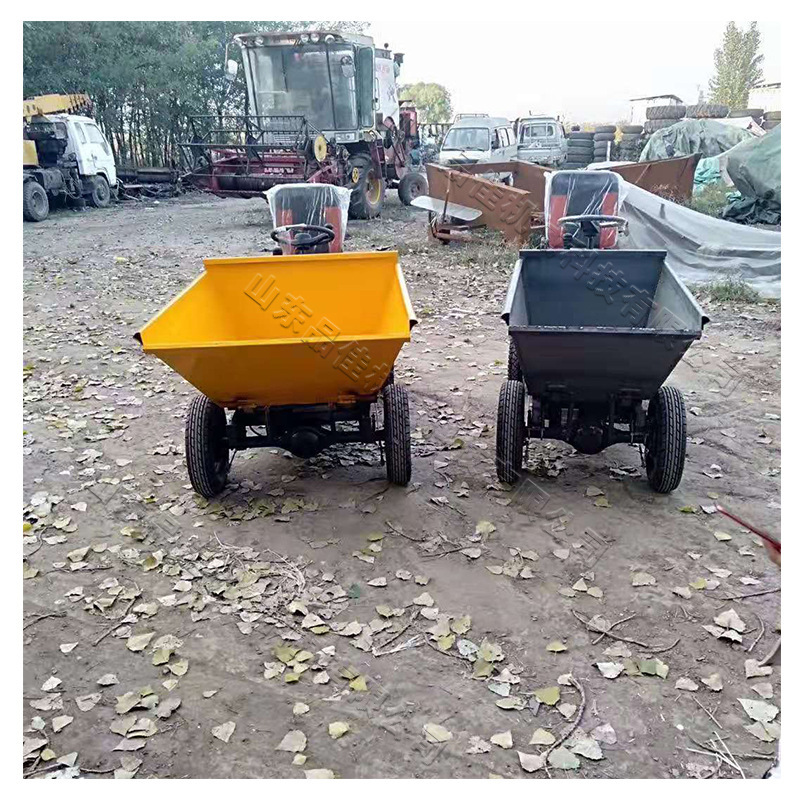 电动运输翻斗车 四轮座驾式电动拉灰车 建筑工地用电动灰斗车
