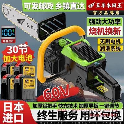 进口充式30节锂电锯大功率43733家用手持锂电锯电电伐链木锯户外