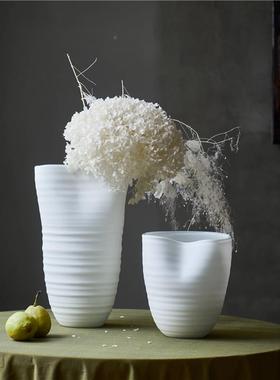 创意大口饰手工哑光筒玻璃透明花瓶58186居家客厅电直软视柜酒店