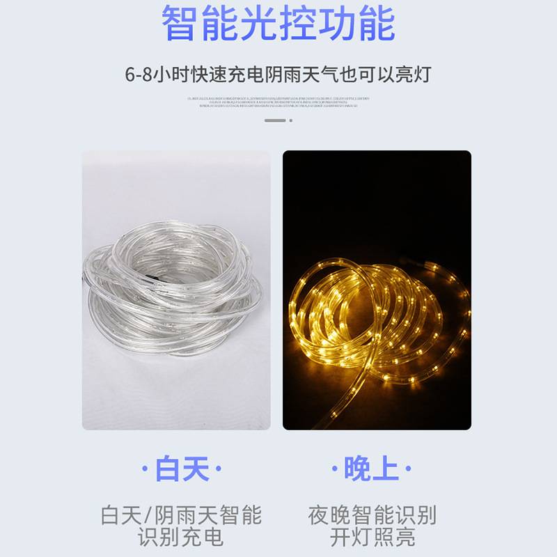 厂家 户外防水太阳能串灯带七彩花园庭院露营氛围装饰灯泡