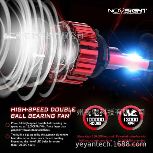 Novsight新款N11汽车Hled9005汽车前照灯LEDH4H79119005006
