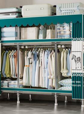 简易衣柜家用卧家室加粗加固钢出管橱租房布衣VGK柜子衣厂源头厂