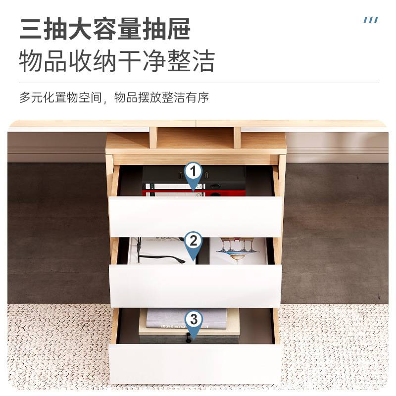 双人电脑桌家用办公桌简约现代书桌学习桌卧室长桌子写字桌椅组合