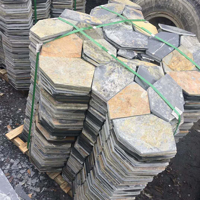 青石板冰裂纹室外花园庭院广场不规则防滑地砖碎拼网贴文化石