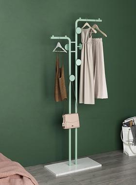 杆架轻13751奢大易理石衣帽落地简约卧室挂衣架简单杆式晾衣立式