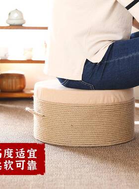 款厂家日韩工编织麻手OVZ绳蒲团坐茶几垫坐垫垫榻榻米坐垫飘窗垫