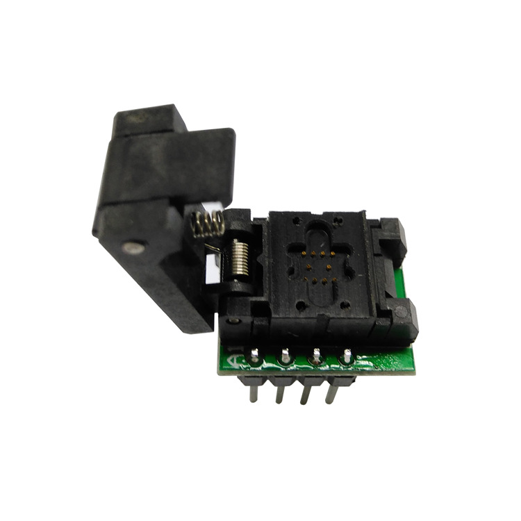 HMILU厂家DFN8-0.8翻盖探针转DIP8测试座WSON编程 QFN8烧录座