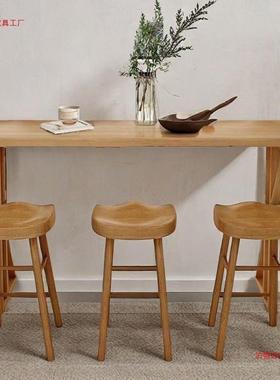 实木吧桌椅家用91094阳台隔断酒吧台高脚桌墙长条桌客靠靠厅窗简