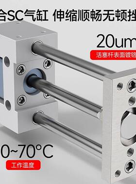 SC气缸向支架三轴三杆导带导杆气RBU缸配件82SC3/40/50/63/0气缸