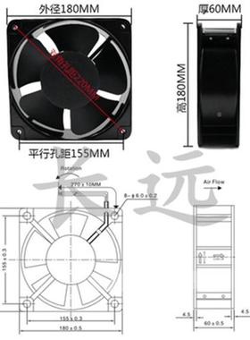 5hiLS无品牌/F-18060HBSLL2F-20060HBL220/40V8W机柜轴流风机