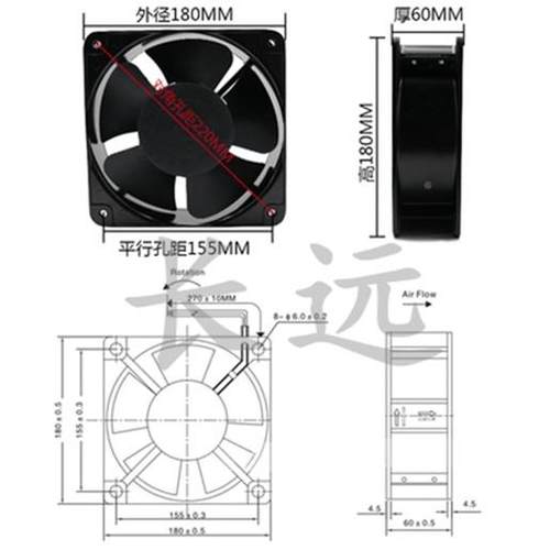 5hiLS无品牌/F-18060HBSLL2F-20060HBL220/40V8W机柜轴流风机