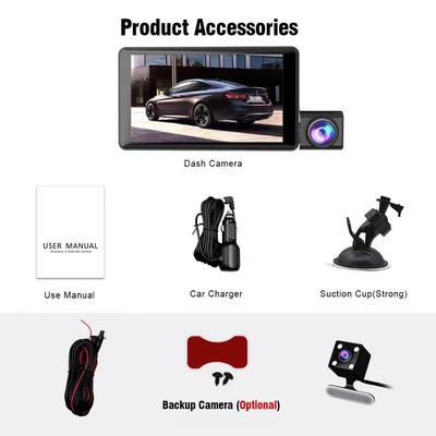 高清180PHXP录3Cameras车D前三车内0车后一体4寸ashCam3Channel