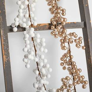 圣红金果白果藤条106诞节诞装饰品腾果挂仿真果子装圣饰藤条楼梯