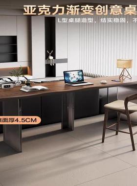 黑胡木客厅书桌实木横厅桃沙发后长条桌亚克力变浮双人渐学悬9670