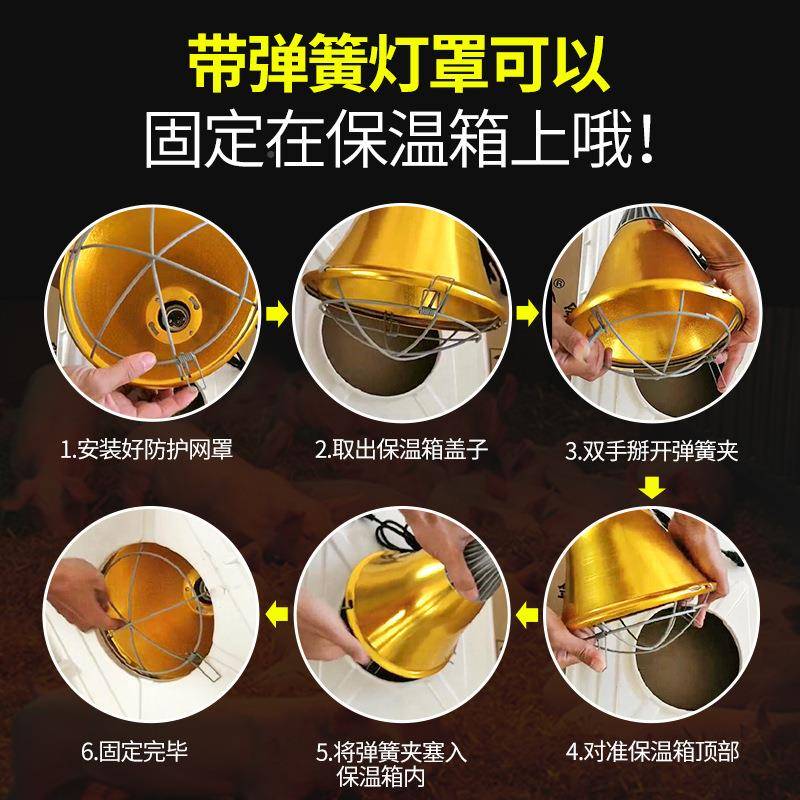 卤素鸡温灯鸭仔猪取暖灯开保关养PBG场殖卤素可调温度育雏加热保X
