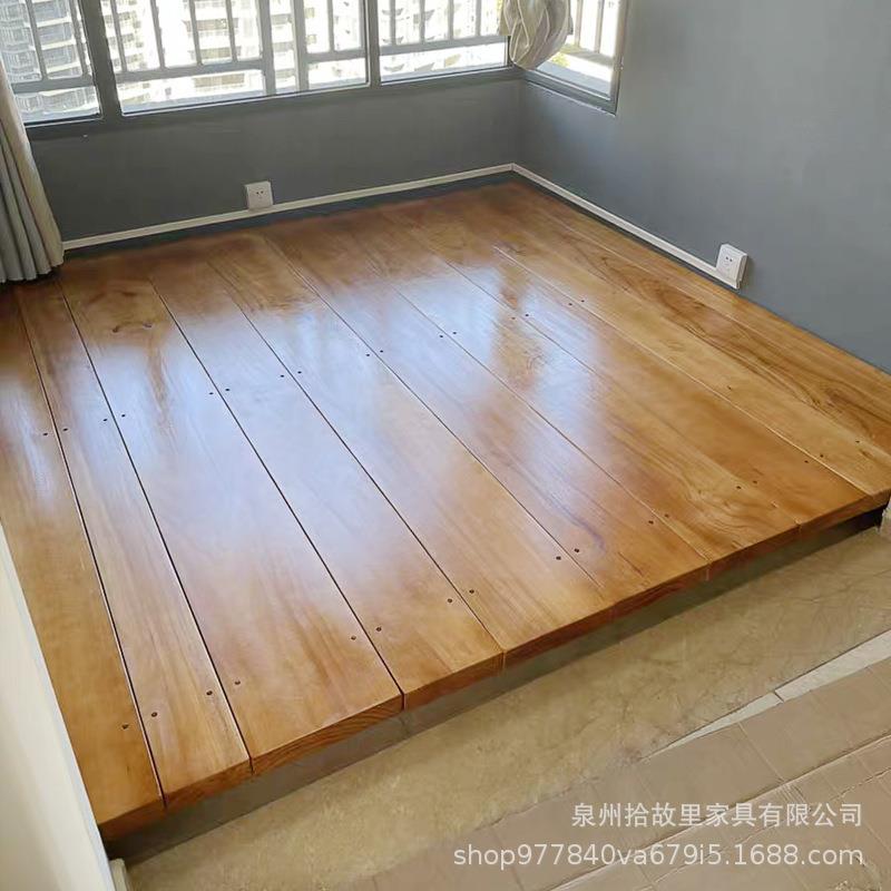 榻地榻米木铺床古日式民宿原木地台床卧室休实HWG闲阳台落地复飘