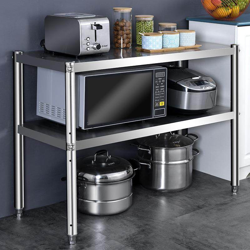 W*不锈钢架子置物JUV架层货架二家双用台架储物柜灶台橱层柜一体