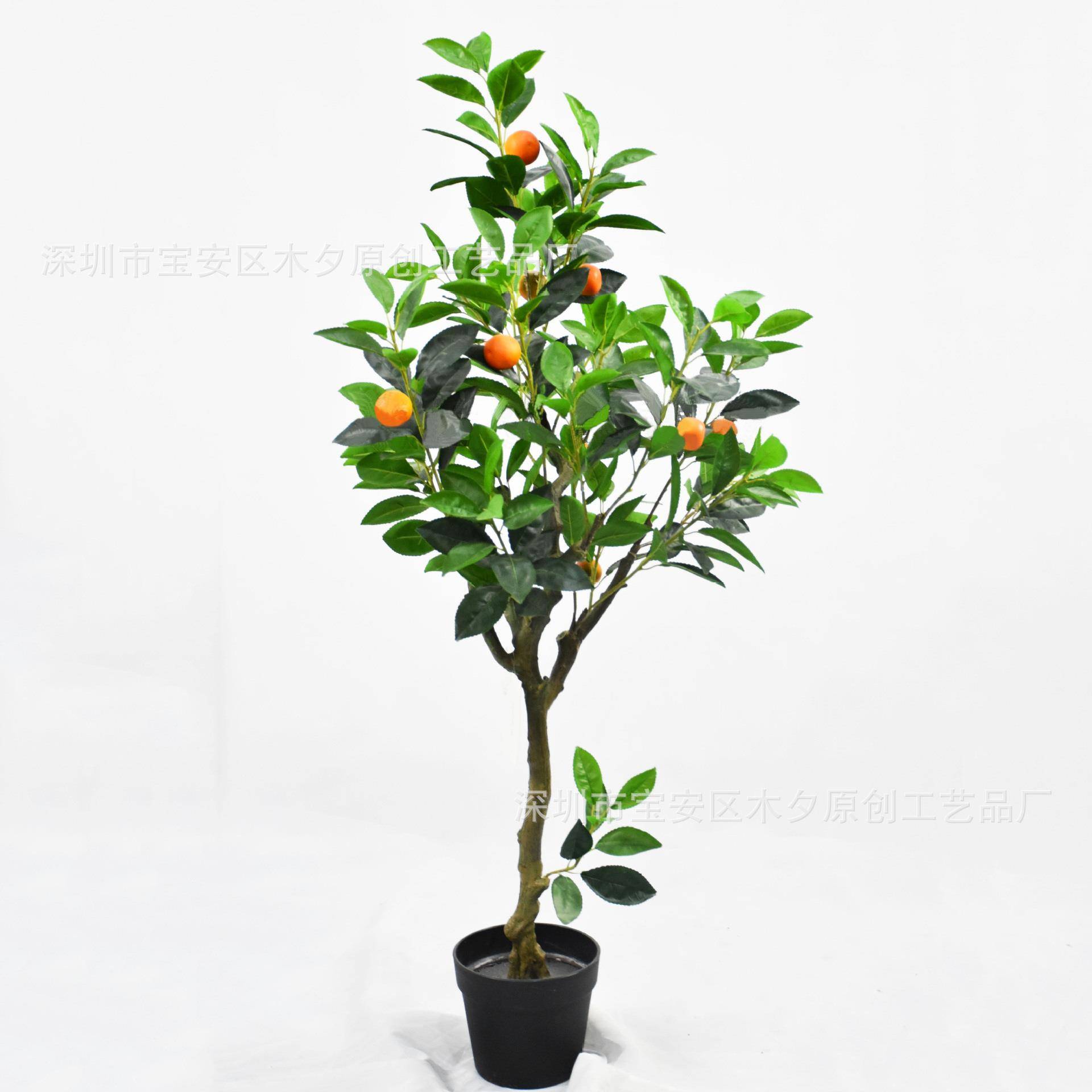 仿真橘桔子-盆栽仿真树盆子栽酒店商场化绿植盆景装饰摆绿件