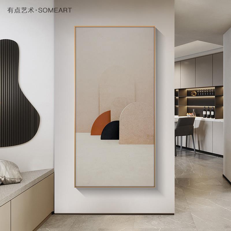 莫兰迪色高级感玄关装饰画几何温馨客厅墙面壁画走廊过道楼梯挂画图片