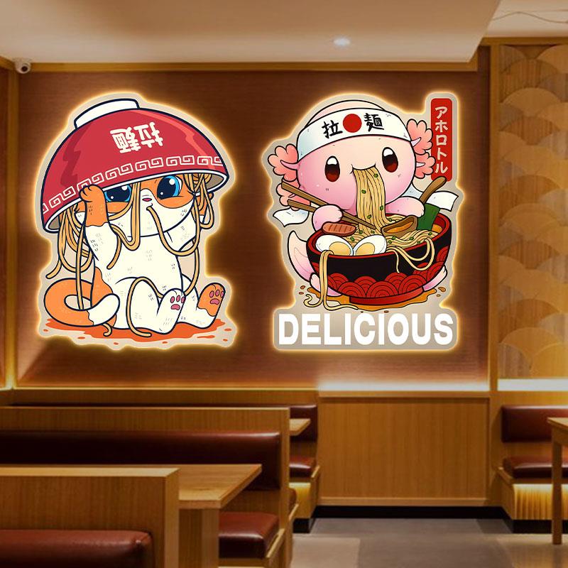 发光日式拉面店装饰画日料店居酒屋墙面壁画日本餐厅寿司店挂画图片