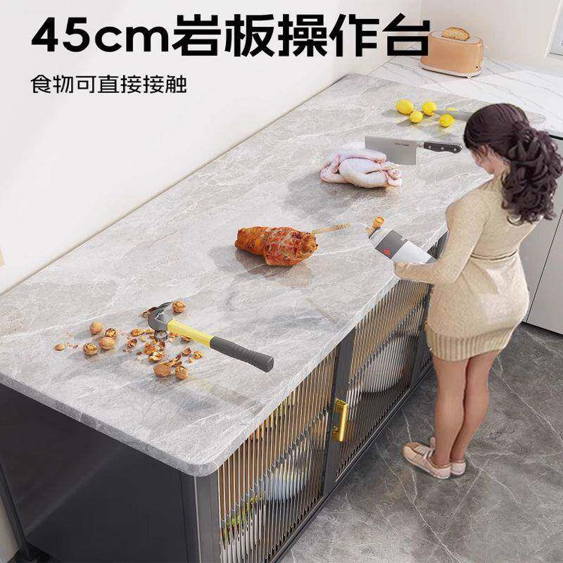板柜厨房置物餐边储物柜落地多层岩微波炉多功能架WVL收纳架碗橱
