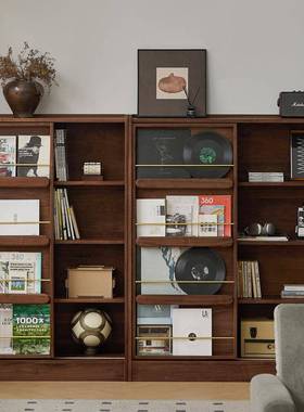 北美黑胡桃木木书柜书架酒柜沙发沙边柜物柜储收纳LFN柜实发背柜