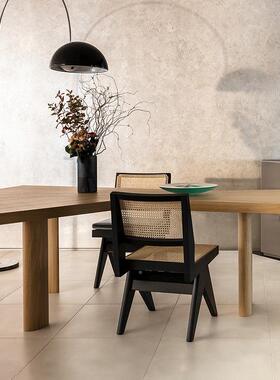 蜡木黑色单人办电公桌工作室设白计师创WJM意人双台式脑桌多人会