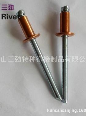 铜抽芯钉开口铆型铜铆钉拉钉GB1618扁圆头抽芯铜2钉MASD铆4.0*8