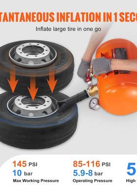 胎高压冲气筒大车真胎轮爆空冲器轮密封器高压DMQ充胎气筒5加仑爆