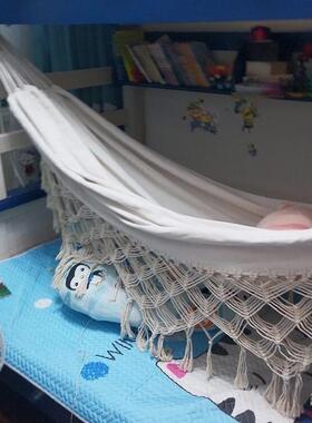 流NQM苏吊床营户外侧秋千防翻室外野宿大人双人帆布白色in舍悬挂