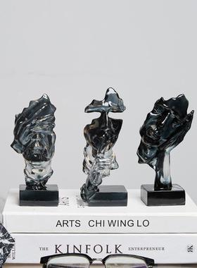 创意现代简约抽玄象人物酒41555柜电视柜装饰轻客奢厅办公室摆件