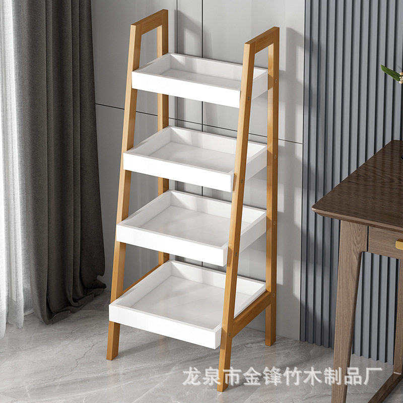 竹木落地多层收纳书架