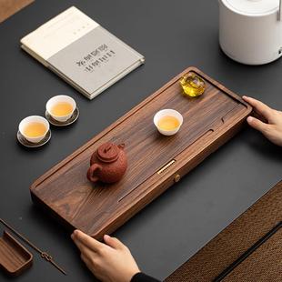 新款桃木实木整板干胡日式家用小泡盘壶承托茶台AXV茶盘排水茶具