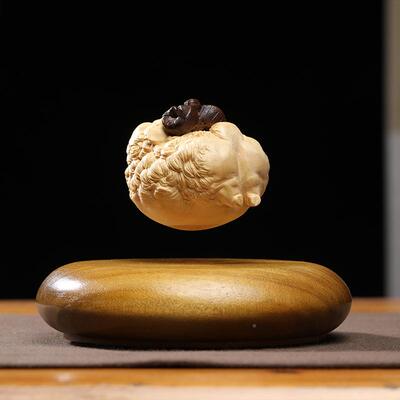 实木刻十二生肖艺动物摆艺件木制52105旋转办公室送礼雕中式风格