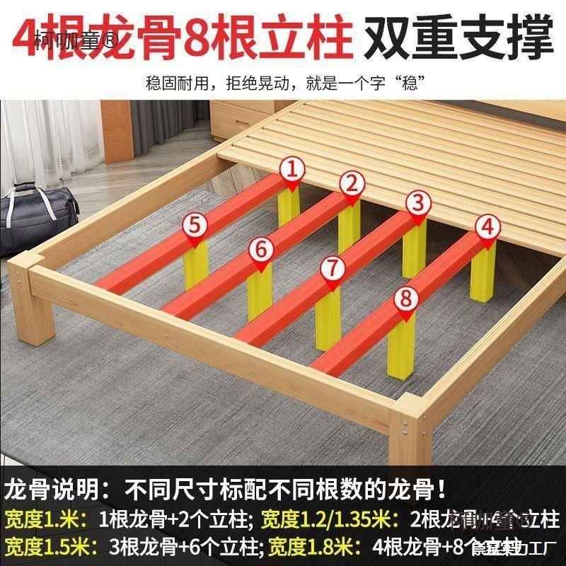 米一宽木单人床家双CMX人一米五的床实硬床垫席梦思床架松木用麦